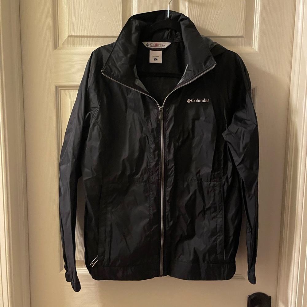 NWOT Columbia Black Windbreaker XL
